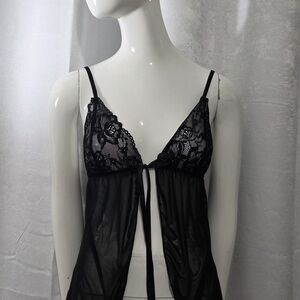 Elegant Black Lace Babydoll Lingerie